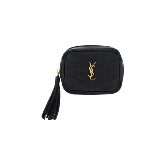 Yves Saint Laurent Handbags - NWT MONOGRAM YSL GRAIN DE POUDRE KEY POUCH ON CHAIN IN BLACK